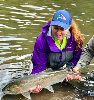 Kaia with a nice Klickitat steelhead